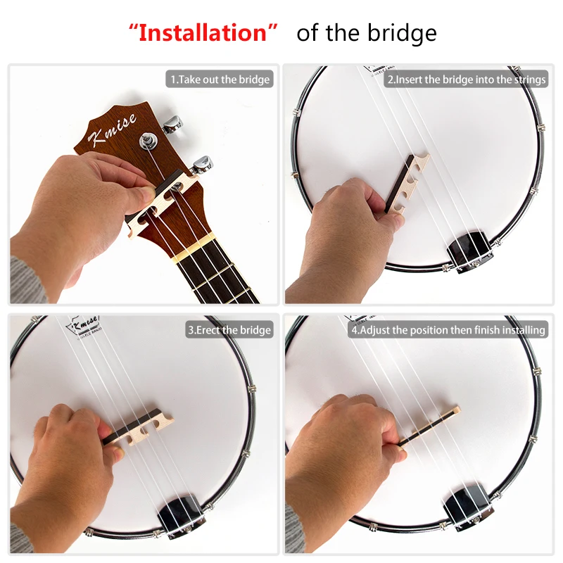 Kmise для укулеле, банджо, концертная Ukelele 4 струна Uke 23 дюймов Sapele полиэфирная пленка барабанная головка с тюнером Gig Bag