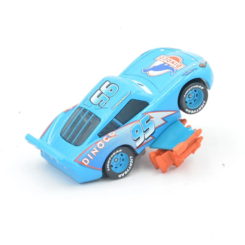 Disney Pixar тачки милые Мультяшные синие Dinoco с пламенем Молния Маккуин масштаб 1:55