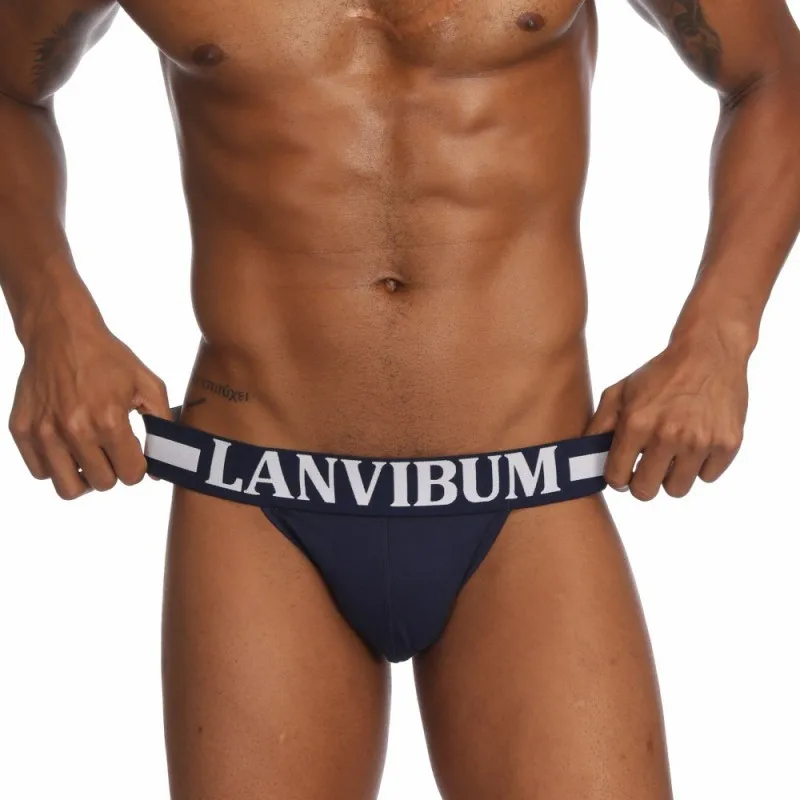 LANVIBUM сексуальный Homme G String спандекс хлопок нижнее белье трусы &quotТонг&quot с низкой