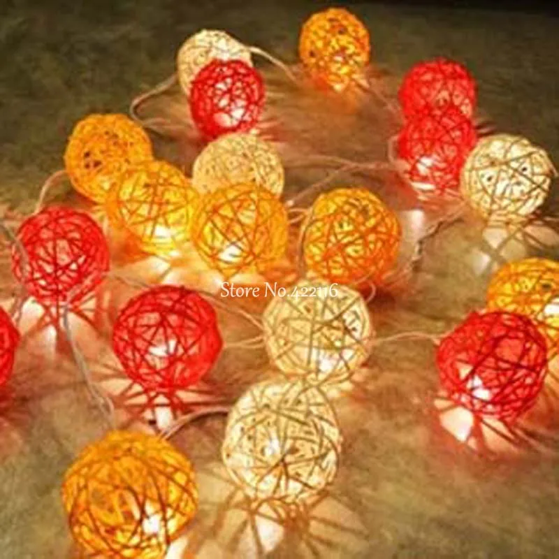 Светодиодная гирлянда из ротанга в виде шара 5 м 20 дюймов|light garland|string lightsled string lights