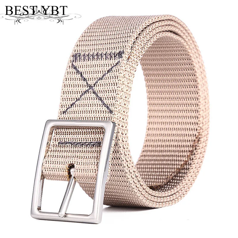 

Best YBT Unisex Belt Nylon Alloy Pin Buckle Women Belt Cowboy Outdoor Sports Casual Fashion High Quality Hot Selling Men Belt
