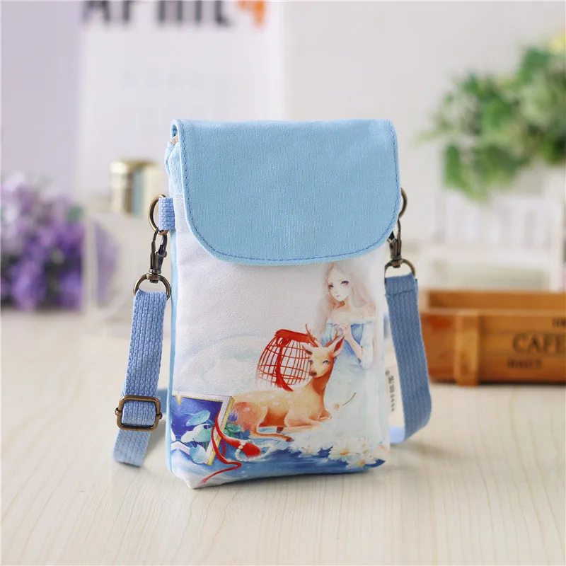 blue sea Холщовые женские кошельки с мультяшным Кроликом, Детские бумажники через плечо, сумки для денег, чехлы для телефонов, женские кошельки для девочек и мальчиков - Цвет: blue sea