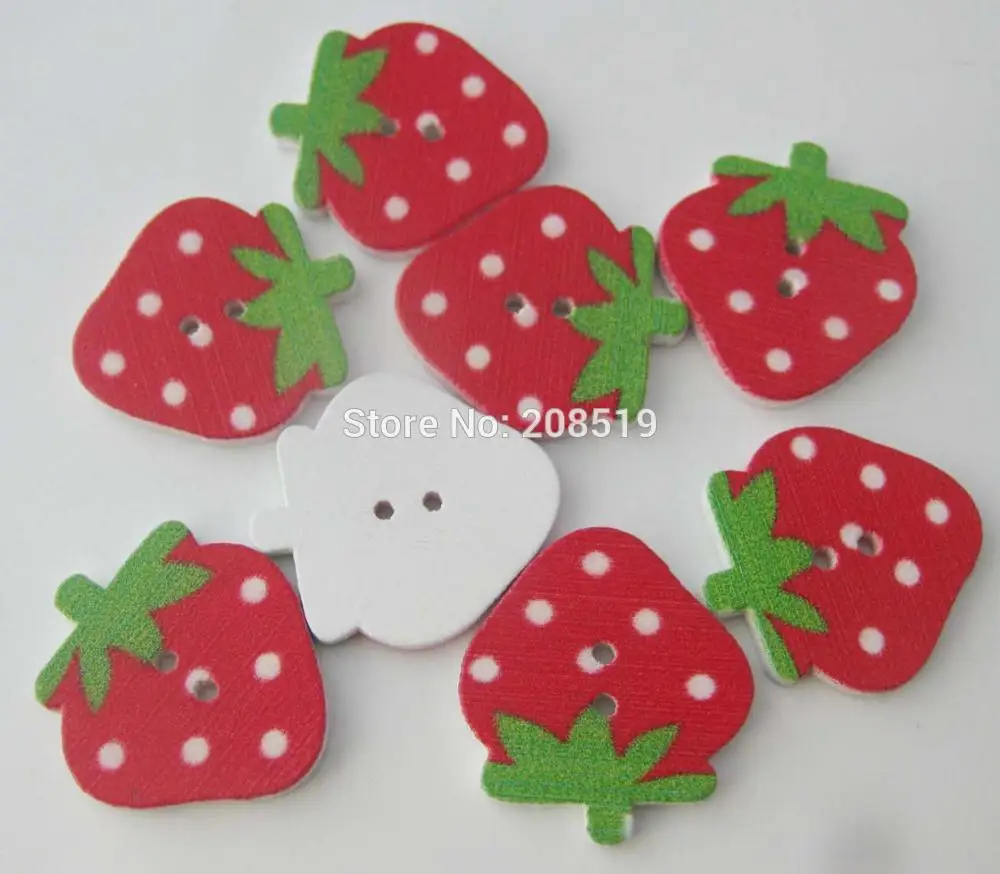 big strawberry WBNAVS красные пуговицы форма клубники необычные детские пуговицы 100 штук DIY Швейные аксессуары - Цвет: big strawberry