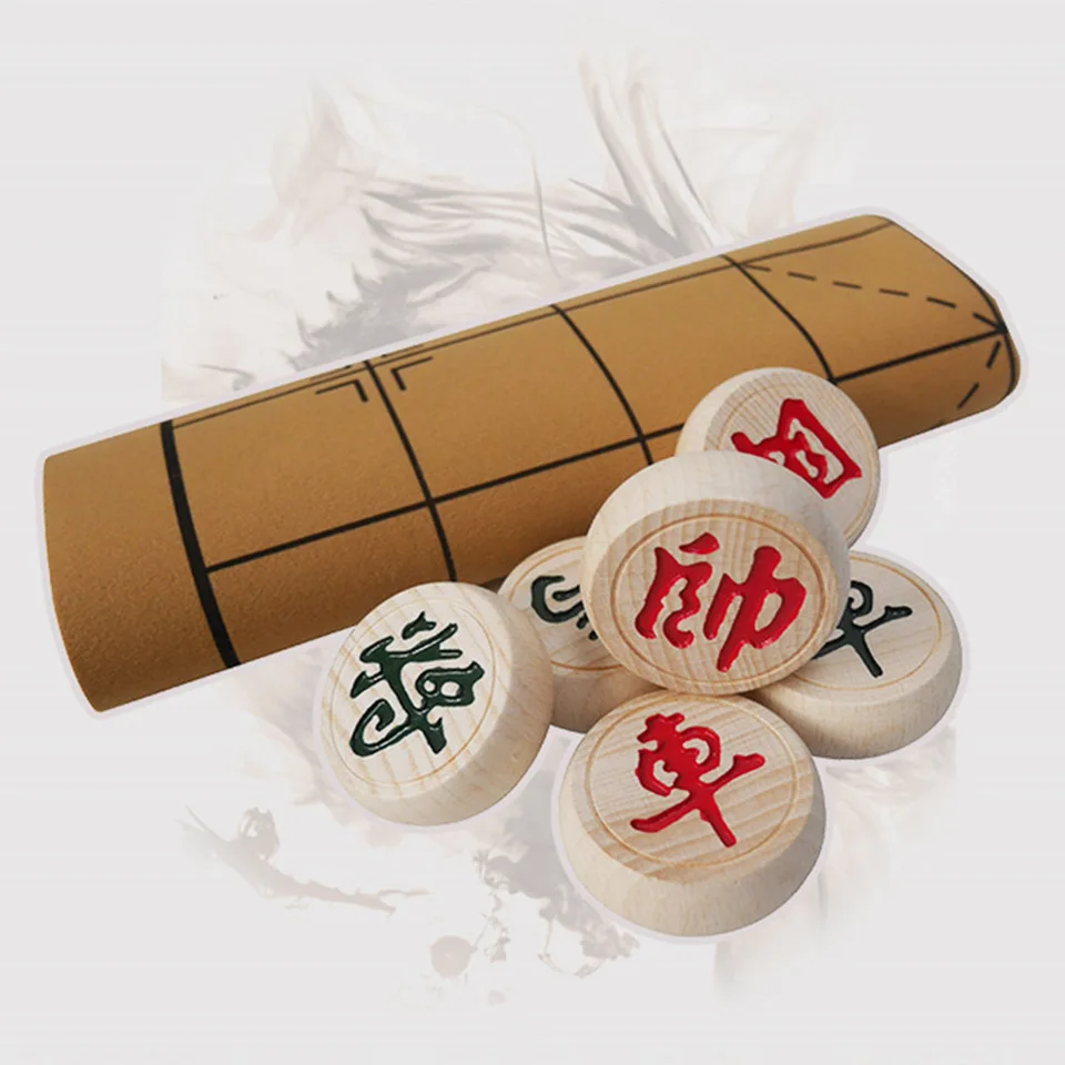 Китайские шахматы Xiang Qi размер 4/5/6 деревянная коробка и детали складной чемодан 32