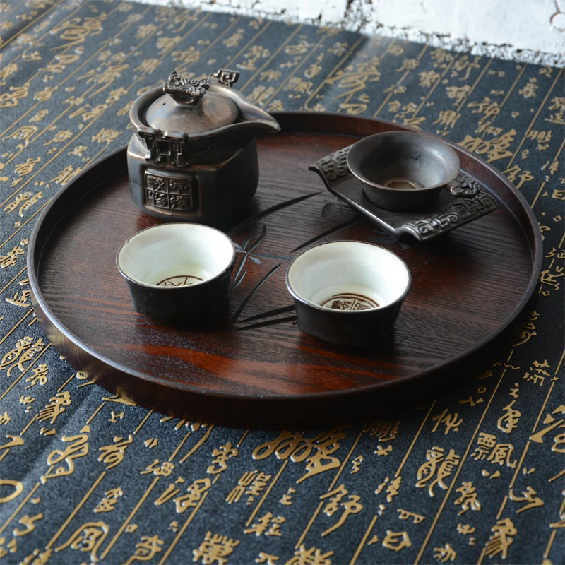 12 дюймов поднос ручной работы скульптура Орхидея Бабочка круглая поддон чайный