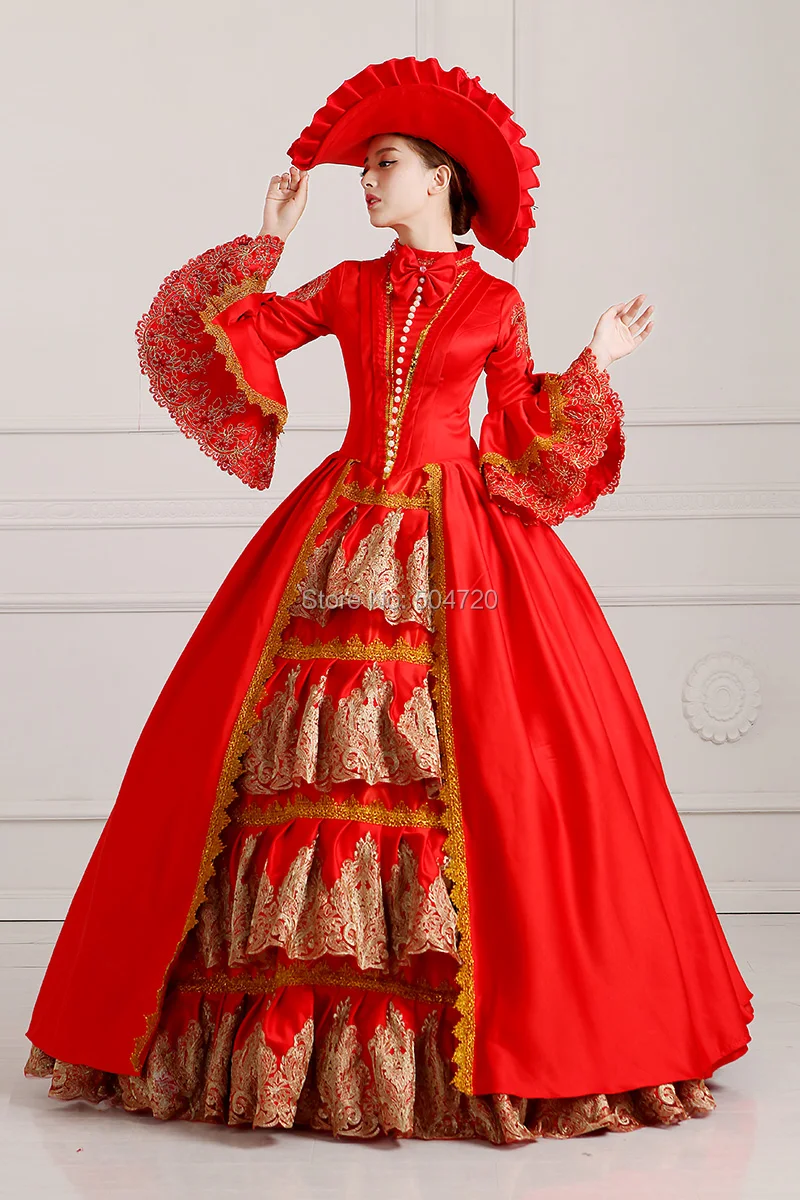 Customer to order!19 Century Red Victorian 1860s Civil War Southern belle dresses court Rococo X-052 Gown Ball Dress | Тематическая