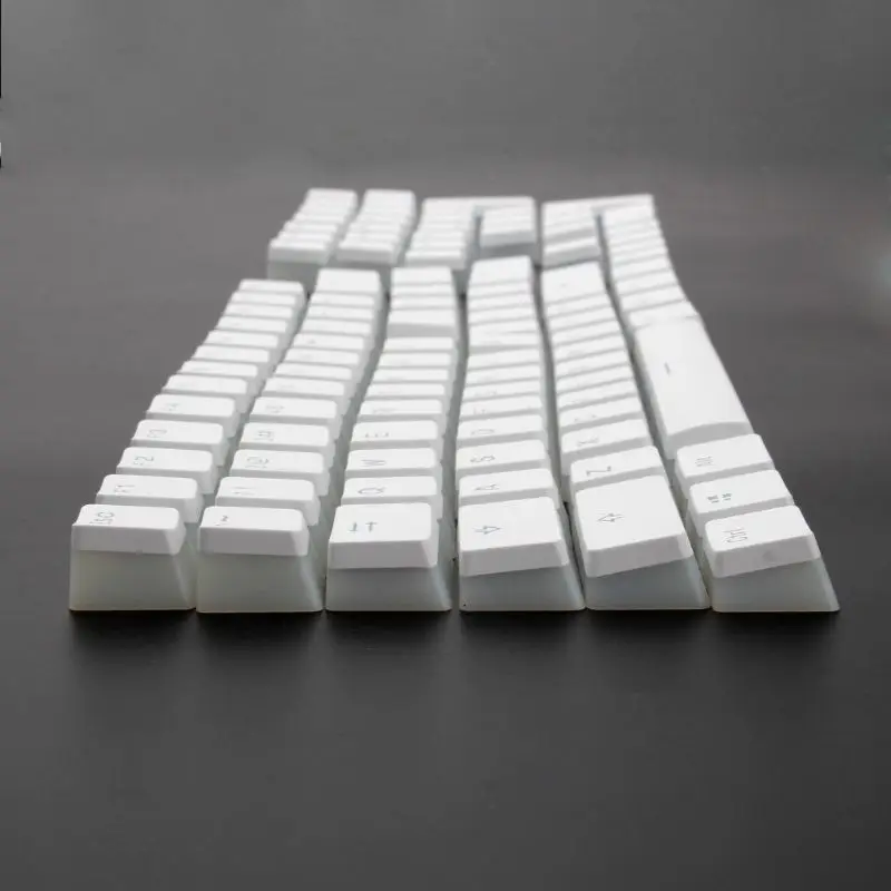 RGB 108 Keycaps ANSI макет PBT белый пудинг Двойная кожа молочный кадр с подсветкой Keycap для