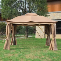 3x3 6 meter deluxe aluminum patio gazebo tent garden shade pavilion roof furniture house waterproof with gauze and curtain