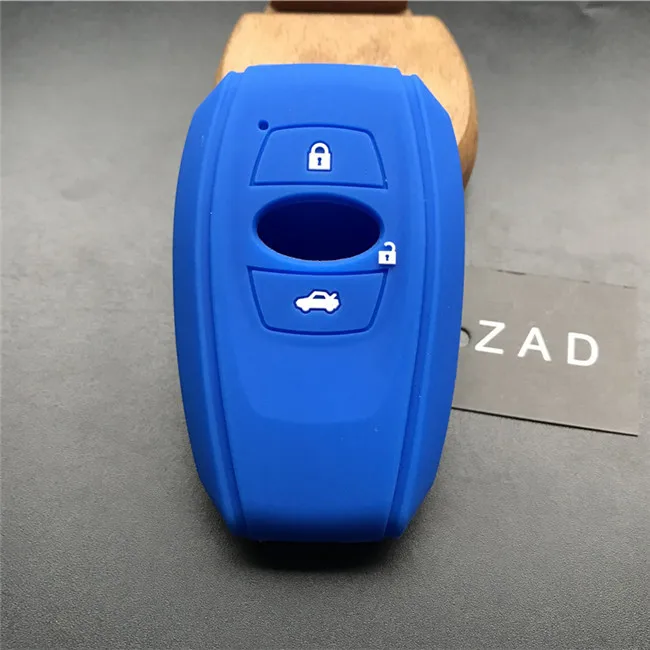 ZAD силиконовый резиновый автомобильный чехол для ключей чехол для subaru датчик для Impreza Forester XV trezia BRZ wrx levorg outback 3 кнопки ключ - Название цвета: Синий