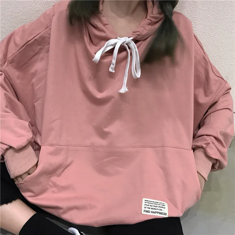 Толстовки больших размеров для женщин Harajuku BF шикарные свободные милые толстовки трендовая печать для женщин корейский стиль Тонкий пуловер для студентов на каждый день