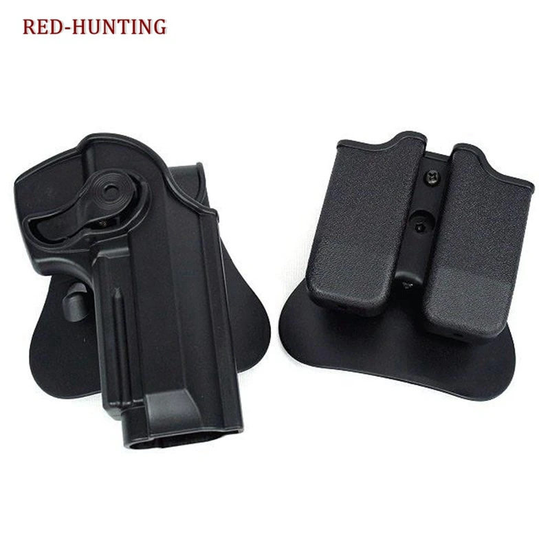 

Tactical Gun Pistol Holsters with Magazine Clip Pouch Hunting IMI Holster M9 RH Belt Loop Paddle Holster for M9/92/96