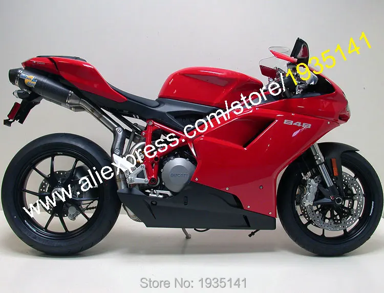 

For Ducati 848 1098 2007-2011 1098S 1198 07-11 Red Black Aftermarket ABS Motorcycle Fairing Kit (Injection molding)