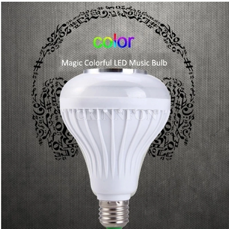 100 шт./лот беспроводной E27 Bluetooth LED стерео аудио динамик RGB цвет теплый белый лампа