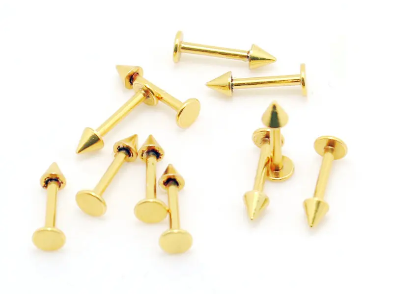 Оптовая продажа 10 шт золотого цвета кольцо для губ пирсинг Ювелирная губная