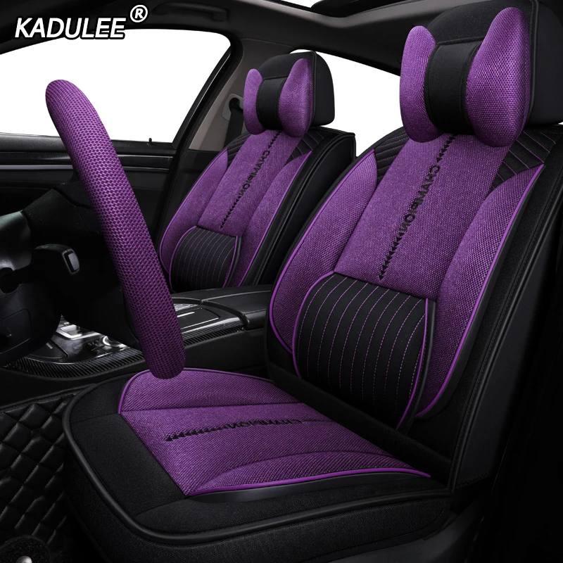 KADULEE роскошные льняные автомобильные чехлы для ford focus mk1 fiesta mk7 alfa romeo giulietta chevrolet lacetti audi a3 sportback сидений