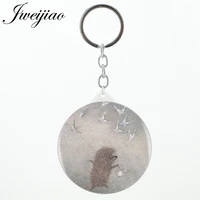 jweijiao hedgehog pictures printing tools accessories mirrors keychains 2019 new products portable mirror for gift h222