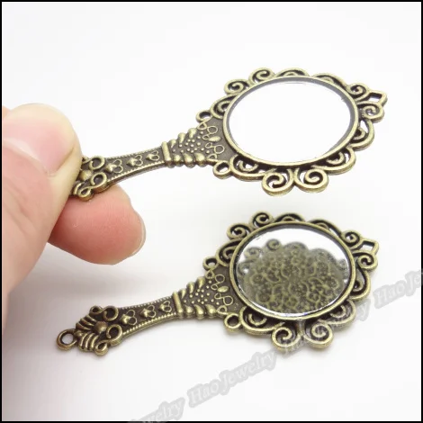 10 шт. винтажные подвески зеркальная рамка подвеска античная бронза подходит для