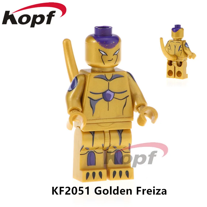 KF2051WithoutBox KF2051 строительные Боки Dragon Ball Z рисунок Золотой Freiza Krilin General Bule Future трусы кирпичи экшн подарок для детей игрушки - Цвет: KF2051WithoutBox
