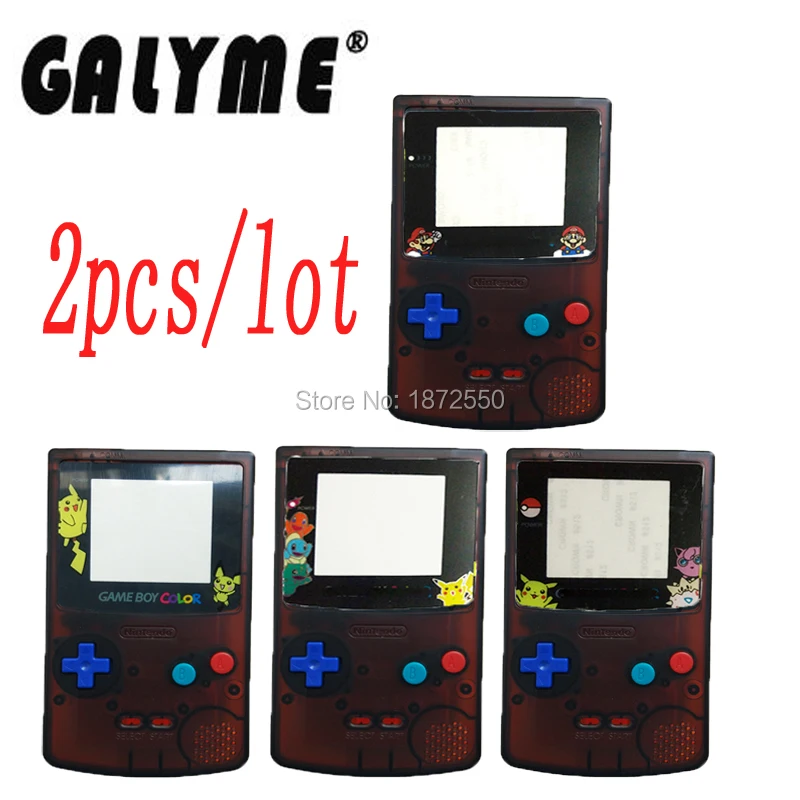 2 шт./лот для GameBoyColor Limitd Edition прозрачный черный-оранжевый цвет сменный корпус