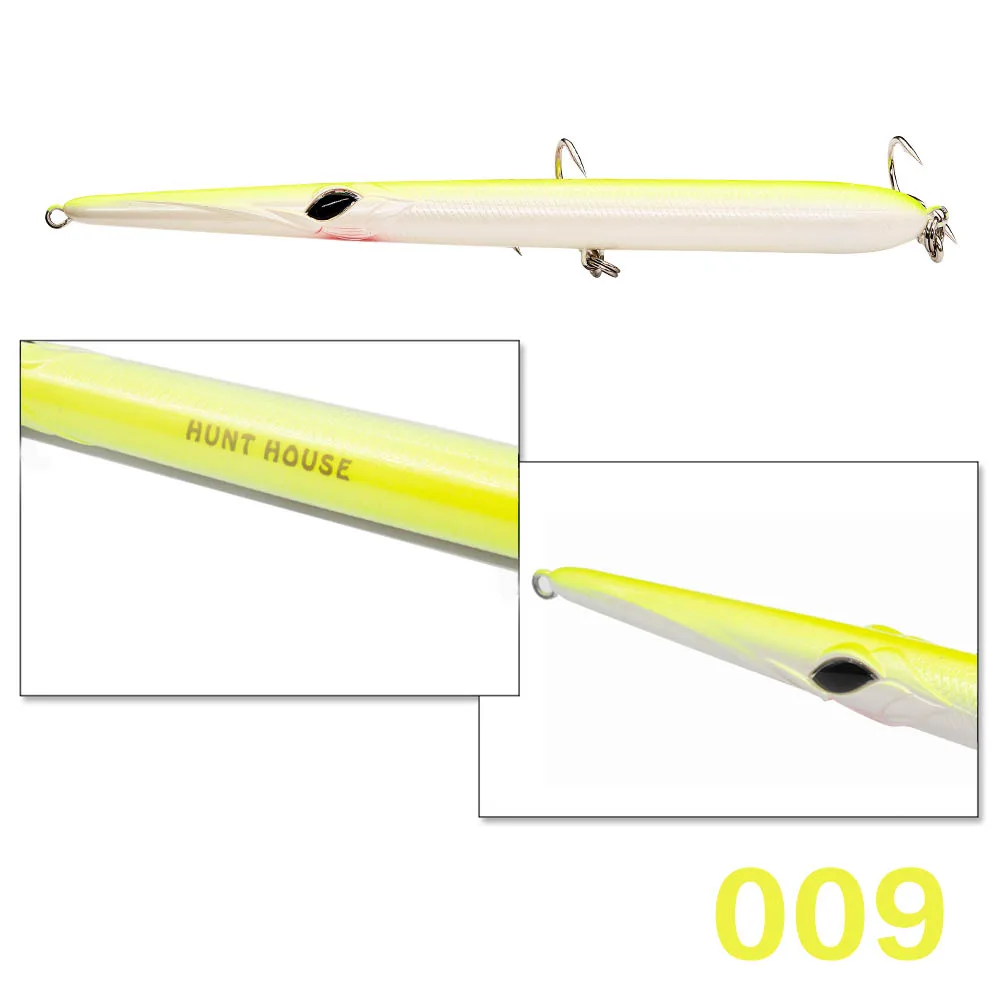 009 Hunthouse stylo карандашные рыболовные приманки Иглы Для Литья Рыбы карандашные приманки stickbaits плавающие/тонущие 205 мм рукодельные рыбки garfish - Цвет: 009