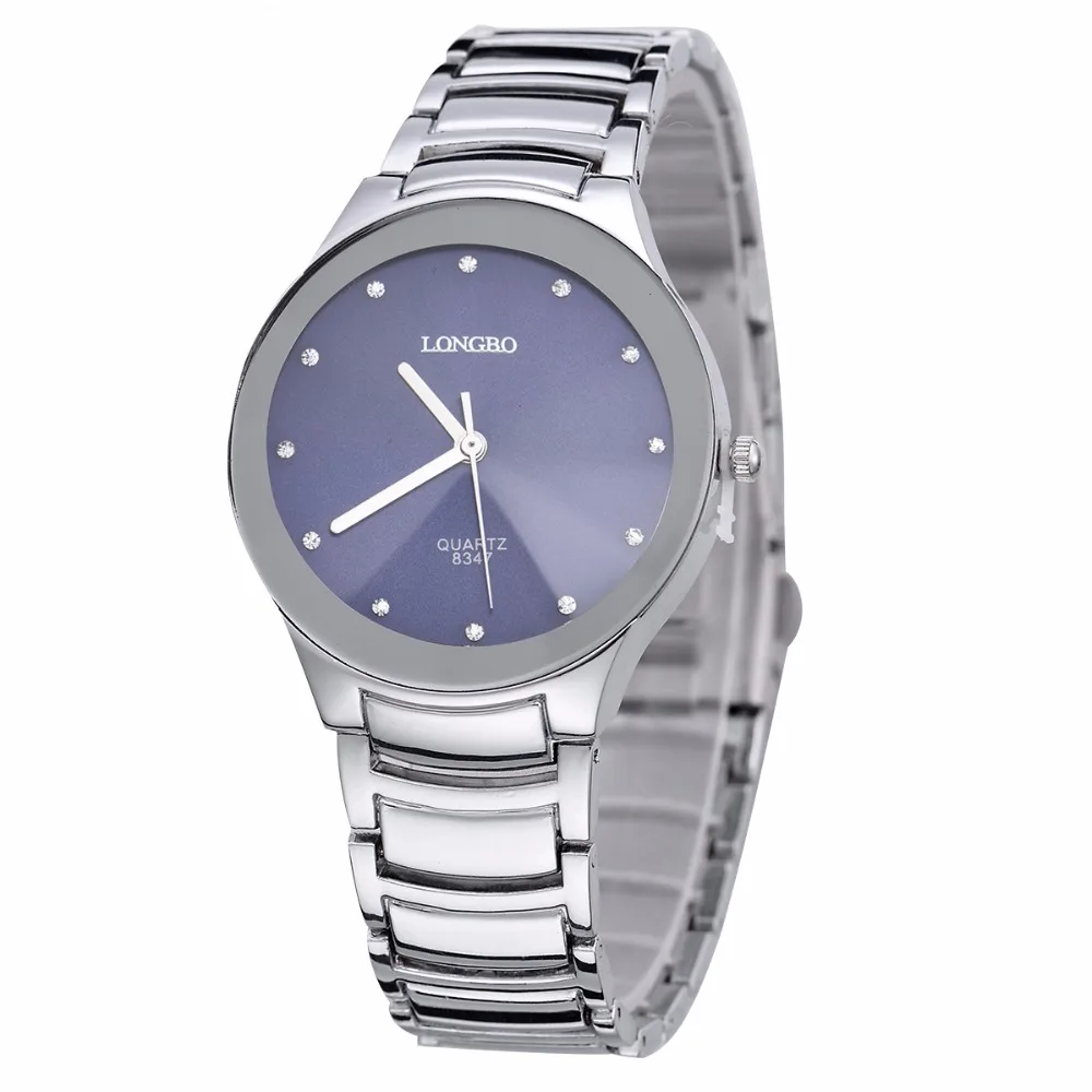 Longbo 2017 Топ Бренд роскошные часы для женщин и мужчин из нержавеющей стали