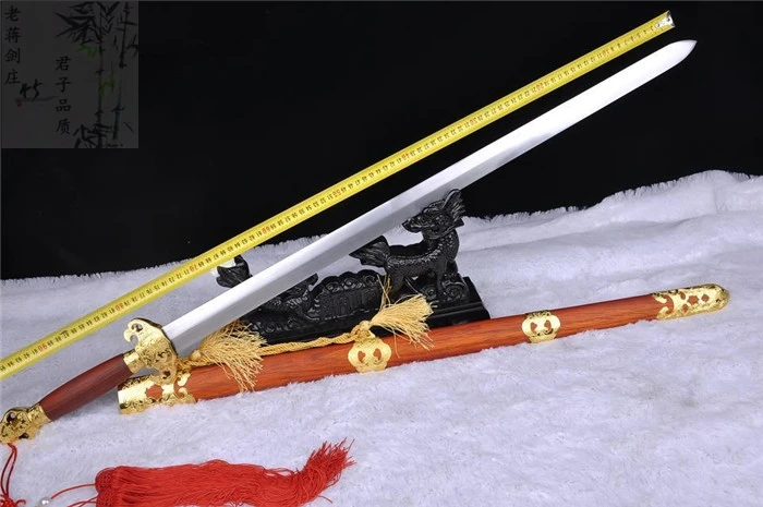 HandMade Training Chinese WUSHU TaiChi Sword Katana Carbon Blade Alloy Fittings Redwood Saya TaiJi Lucky | Дом и сад