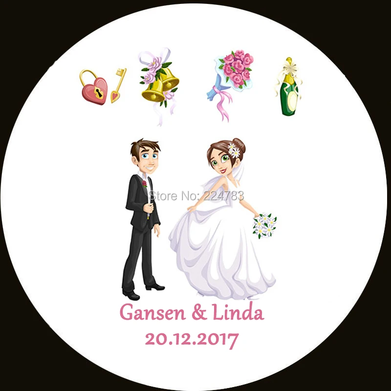 100 шт персонализированные свадебные наклейки обволакивающие уплотнения