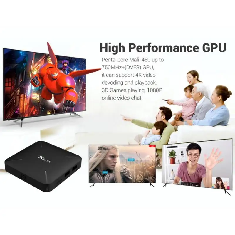 Android ТВ приставка TX3 Мини Android 7,1 Smart tv Box 1+ 8GB Amlogic S905W четырехъядерный WiFi 4K H.265 телеприставка медиаплеер
