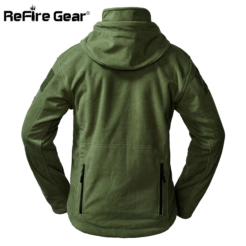 Refire gear тактическая армейская флисовая куртка мужская теплая утолщенная полярная военная куртка с несколькими карманами зимняя верхняя одежда пальто с капюшоном