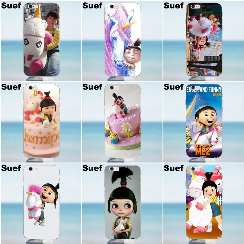 Suef Мягкий ТПУ Новое поступление Миньоны мой Единорог Агнес для iPhone X 4 4S 5 5S 5C SE 6 6S 7 8