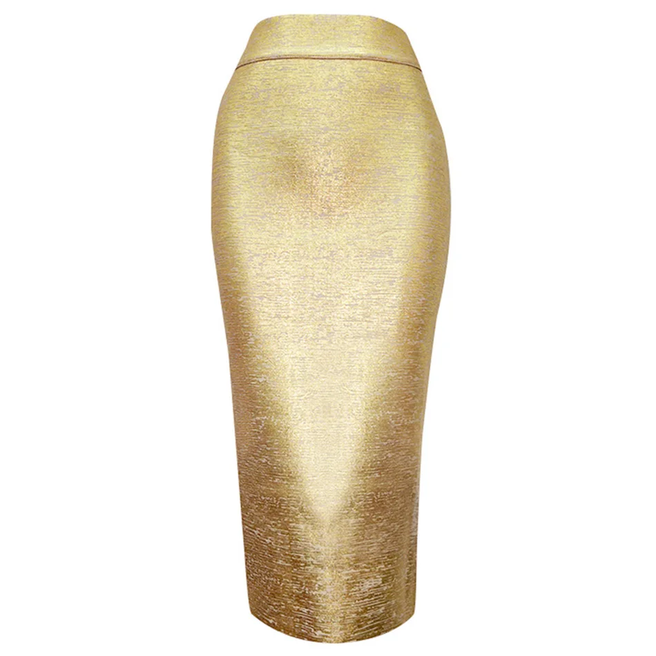 Соблазнительная облегающая юбка до колен из искусственного шелка с высокой