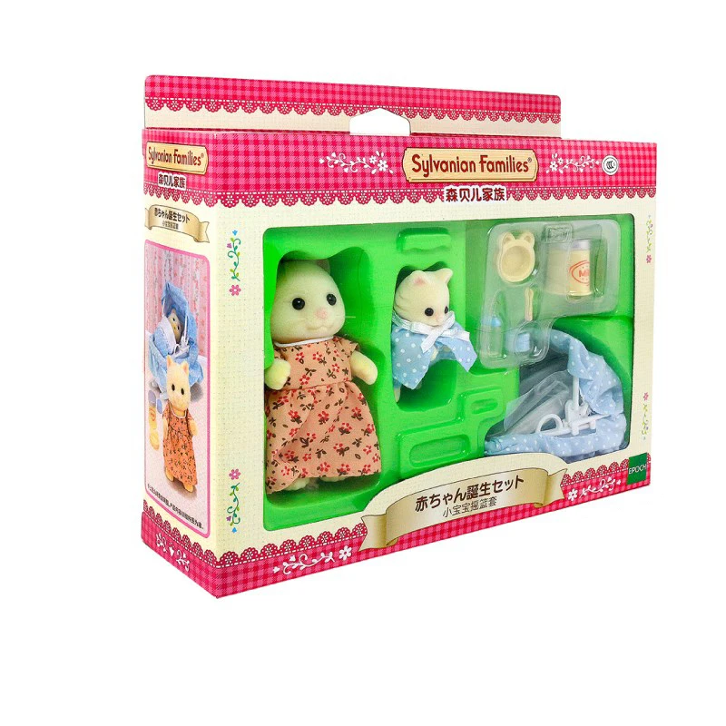 Sylvanian Families Dollhouse Furniture Figure Toy Dolls Cat Mum and Baby Cradle Set New #22348 | Игрушки и хобби