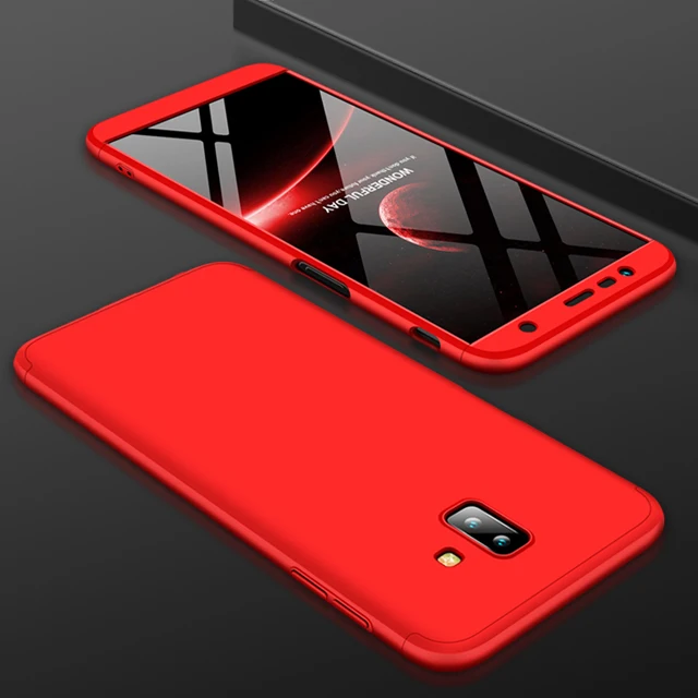 Red Чехол для телефона для samsung Galaxy J6 чехол на samsung J6 жесткий матовый чехол СПС samsung Galaxy J6 плюс Prime J600 J610F чехол - Цвет: Red