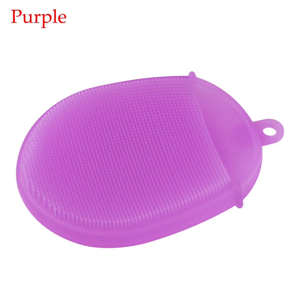 purple 1 шт Силиконовая щетка для лица щетка для тела перчатки для скруббера антицеллюлитный душ отшелушивающая щетка Скраб Щетка для спа-массажа кожи губка - Цвет: purple