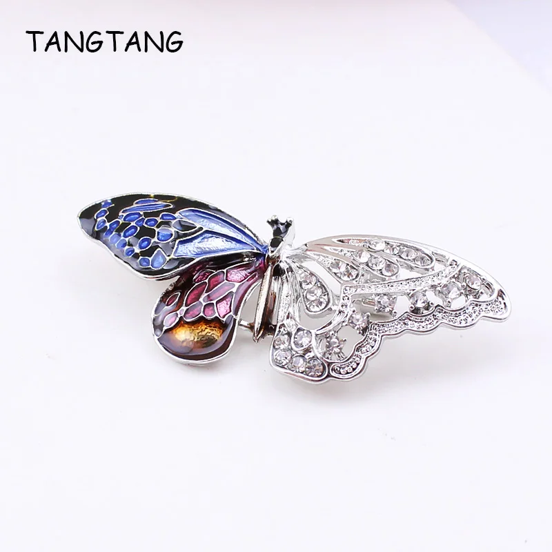 Женская брошь в форме бабочки стразы яркая эмалированная насекомого 3 а