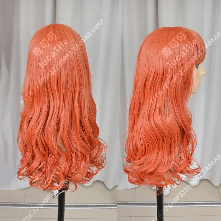 Game Fire Emblem Echoes Celica Cosplay Wig 60cm Long Orange Red Heat Resistant Synthetic Hair Wigs + Cap | Тематическая одежда и