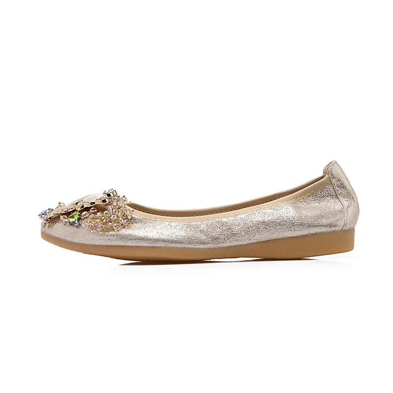 Новинка 2020 года Женские балетки на плоской подошве Удобная складная обувь для