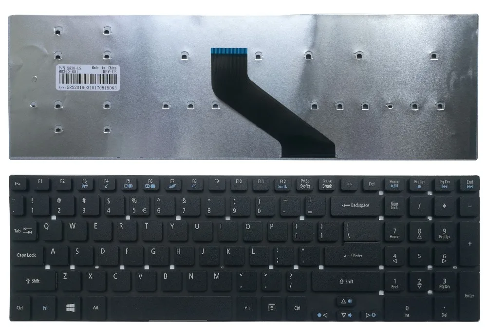 Новая английская клавиатура для acer PK130IN2A00 PK130N41A00 MP-10K33U4-6981W Клавиатура для ноутбука США черный