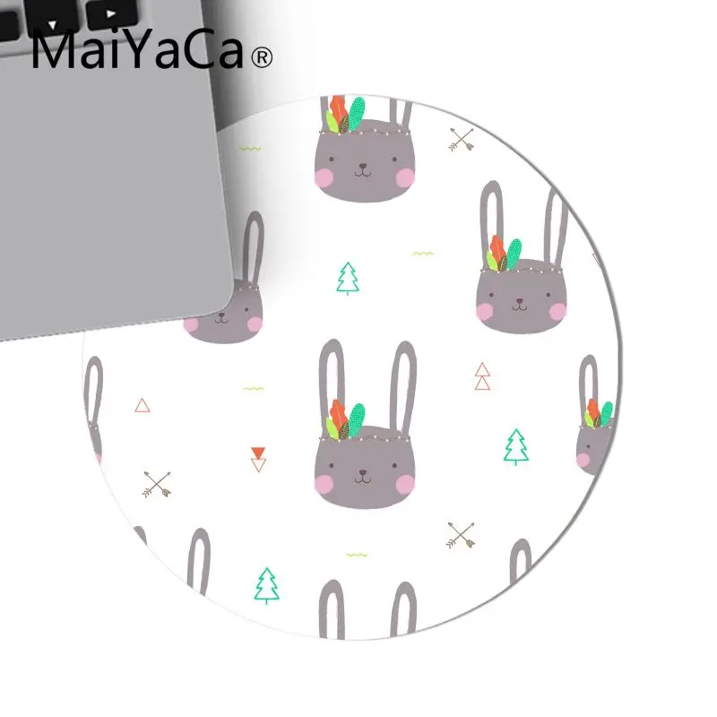 Maiyaca милый кролик шаблон DIY дизайн игровой с узором круглый коврик для мыши
