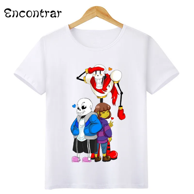Детская футболка с рисунком игры «Undertale Sans» повседневные топы с короткими рукавами для мальчиков и девочек, детская забавная футболка HKP3053 - Цвет: HKP3053G