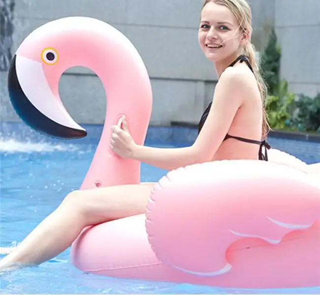 Hot sale 60 Inch Giant Inflatable Flamingo Pool Float Pink Cute Ride-On Outdoor Toy Adults Children Water Holiday Fun Party Toys | Игрушки и