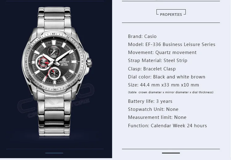 Casio edifice часы цифровые часы мужчин водонепроницаемые бизнес таблица relogio masculino часы ef-328d