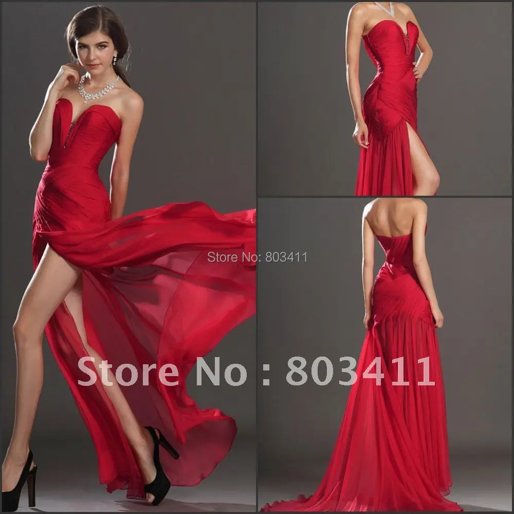 Бесплатная доставка Новое Стильное вечернее шифоновое платье со шлейфом и
