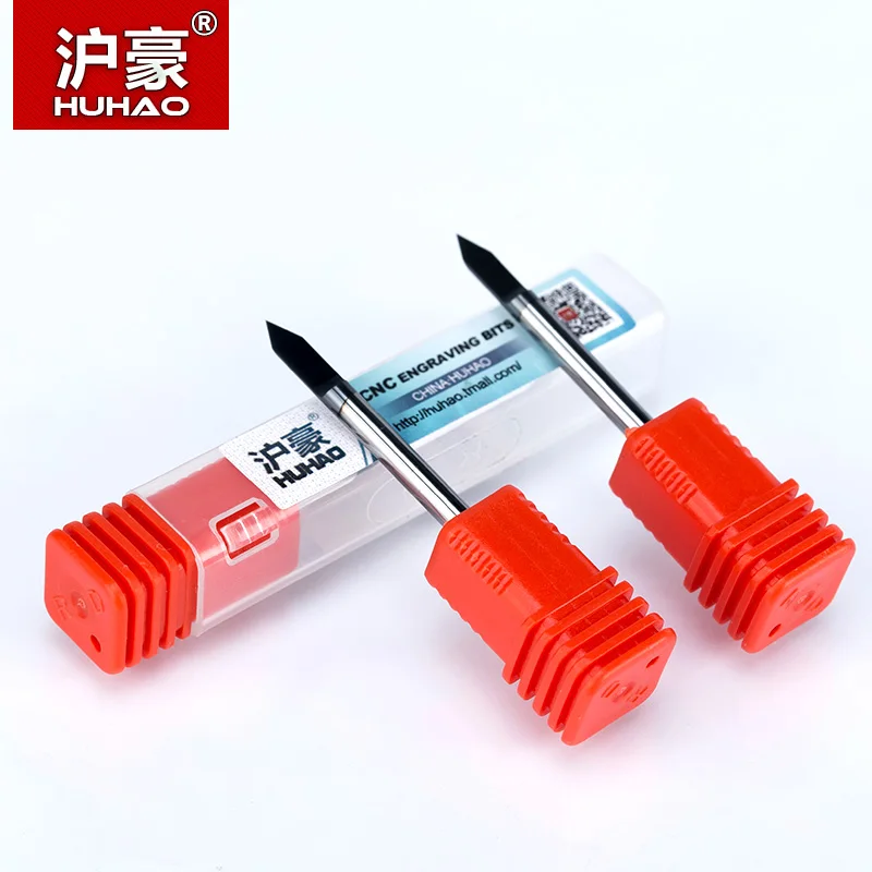 HUHAO 1pc 3.175mm Titanium Coating Engraving Bits 3A Top quality Carving Cutter Flat Bottom CNC router bits for wood end mill |