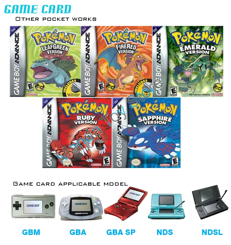 20 шт./лот GBA GAame Poke Collective Edition картридж для видеоигр консоль карта Game Boy Advance