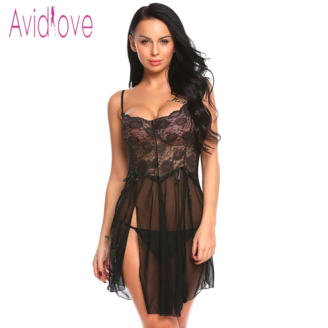 Avidlove сексуальное кружевное белье Babydoll платье женское комбинированное нижнее с