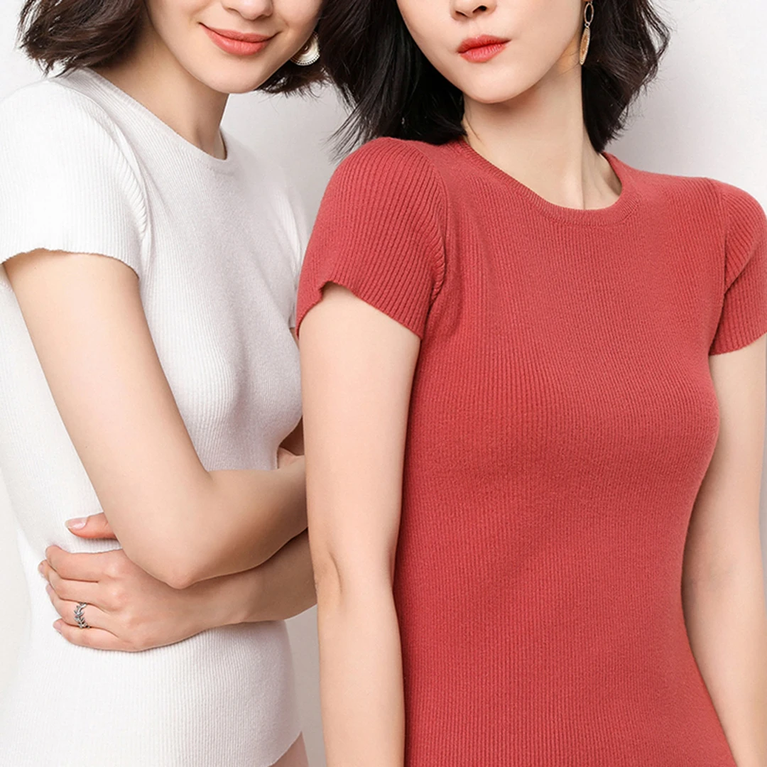 Soft Round neck Sweaters and Pullovers for Women Cashmere Vertical Short Sleeve Spring Autumn Blouse Tops Female Brand Jumper | Женская