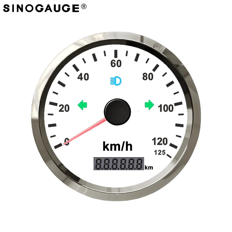 

Free Shipping 85mm White Panel GPS Speedometer 125km/h Water proof IP67 3 3/8"