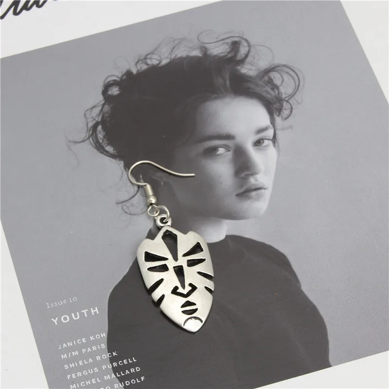 1 пара Абстрактных Художественных висячих сережек с цветным лицом эффектные