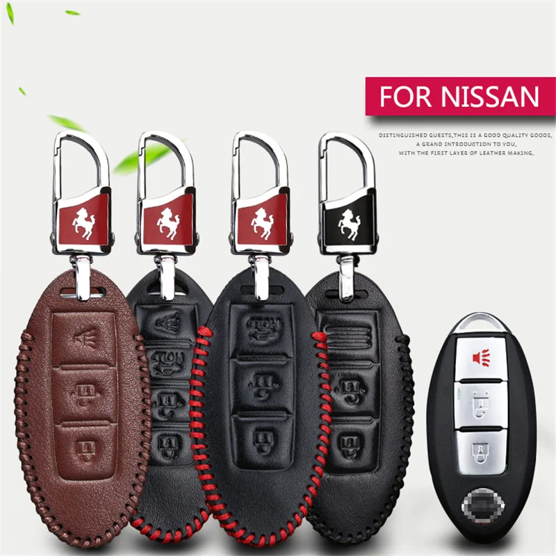 Чехол для ключа из натуральной кожи Nissan Murano Sunny Teana J32 Pathfinder Micra K12 Leaf X Trail T31|Футляр